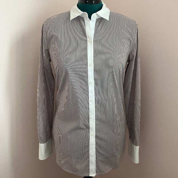 Ann Taylor Misses 14 Striped Shirt - Picture 1 of 6